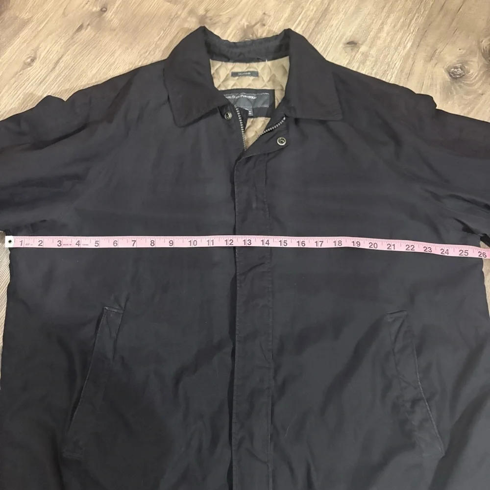 Perry Ellis Portfolio Insulated Windbreaker Jacket Mens XL Black Navy Full Zip